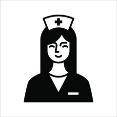Nurse vector icon. Illustration isolated on white background for graphic and web design. color editable