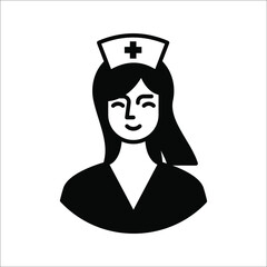 Nurse vector icon. Illustration isolated on white background for graphic and web design. color editable