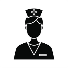 Nurse vector icon. Illustration isolated on white background for graphic and web design. color editable