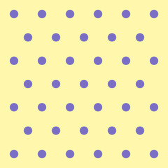 Easter pattern polka dots. Template background in violet and yellow polka dots . Seamless fabric texture. Vector illustration