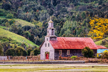 Santa Maria de la Candelaria Church Chullec Bay Quinchao, Los Lagos, Chile 