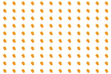pattern of mini orange pumpkins on an isolated background