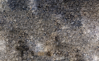 black, gray stone background from old cobblestone granite pattern