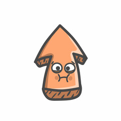 Cute Arrow Character Mascot Flat Cartoon Emoticon Vector Design Illustration