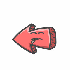 Cute Arrow Character Mascot Flat Cartoon Emoticon Vector Design Illustration