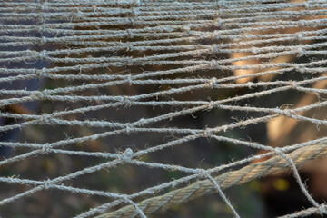 background fishing net rhombus horizontal pattern from natural materials