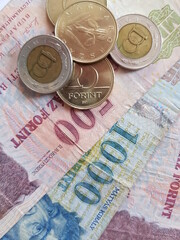 Hungarian Forint Banknotes and Coins, HUF, Hungarian currency, Inflation