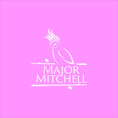 Major Mitchell's cockatoo isolated on a pink background. Vector illustration of cockatoo on branch. Wild bird icon. graphic element.