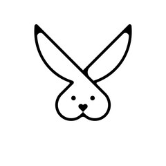 Rabbit head conceptual vector icon