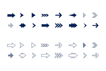 Arrows icons and Line Art. Set of Arrow icon collection. Modern simple arrows. Design Vector Icon illustration