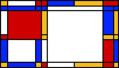 Graphic illustration of Mondrian painting