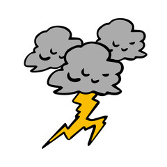 雷雲のアイコン　イラスト