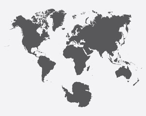 World Map Globe Isolated on white background.