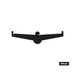 Military Drone Icon. Combat Drone Silhouette Vector Icon or Logo sign Vector illustration