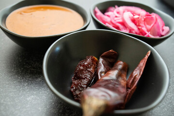 fresh spicy condiments