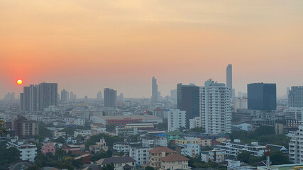 Fototapeta na wymiar Bangkok city skyline at sunset