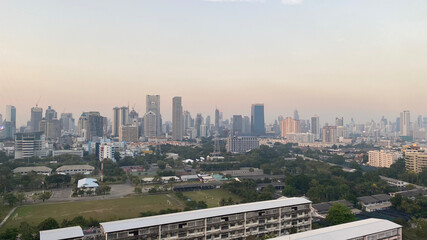 Bangkok city skyline at sunset