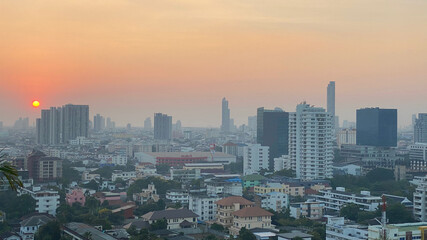 Fototapeta na wymiar Bangkok city skyline at sunset