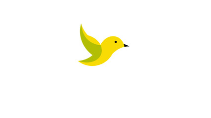 beautiful yellow green bird vector illustration on white background