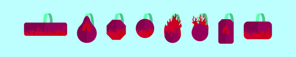 set of wobbler cartoon icon design template with various models. vector illustration isolated on blue background