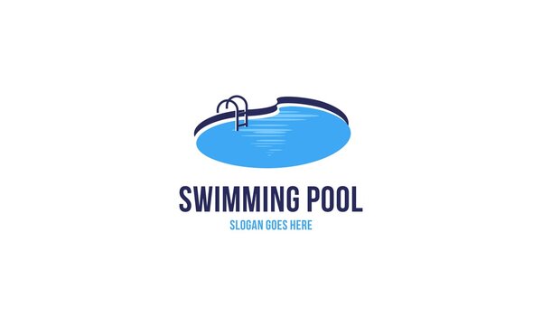 Swimming pool service, aqua logo design vector