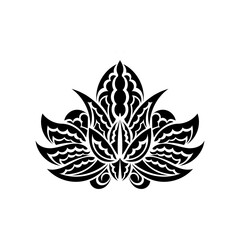 Obraz premium Lotus ornament, ethnic tattoo. Isolated. Vector illustration.