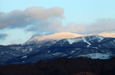 夕暮れの蔵王連峰