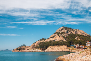 Obraz premium Gogunsan Islands Daejangdo and Daejangbong peak in Gunsan, Korea