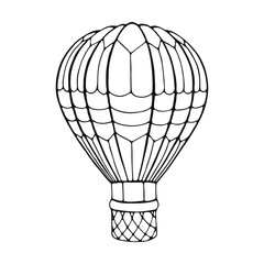 Hot air balloon hand drawn outline doodle. Vector illustration