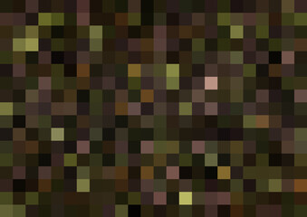 Naklejka premium dark background for design, abstract, pixels, squares, tiles, glass, shards, water, green, brown, earth, paper, seamless pattern, geometric background, summer, digital, material, illustration, print, 
