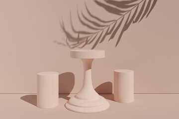 3D render Minimal background, mock up scene with podium geometry shape for product display.