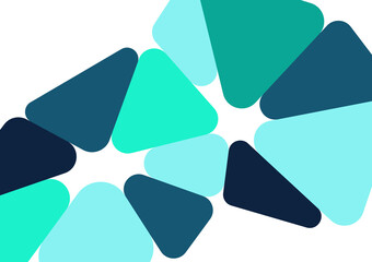 Colorful geometric background design. Trendy abstract composition with rounded triangles. Futuristic background. Vector illustration for wallpaper, banner, card, landing.