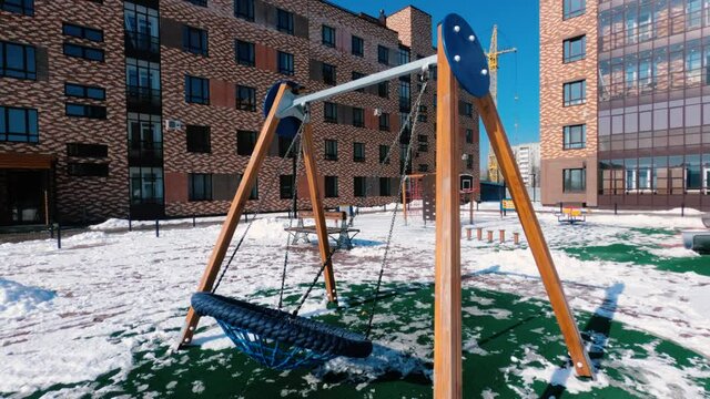 Playground in the courtyard of the Siberian city of Abakan