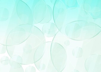 円が重なる透明感のある水色の抽象背景 no.11