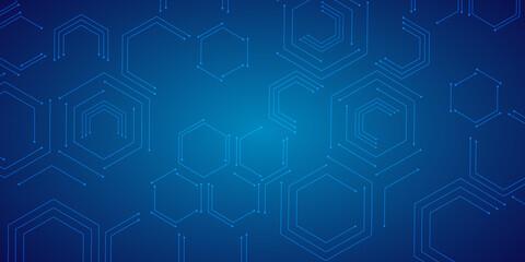 Geometric abstract background with simple hexagonal elements. Technology or science design. Hexagons pattern