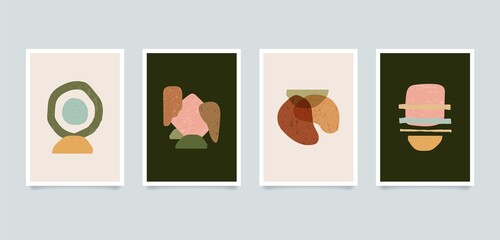 Fototapeta na wymiar Modern aesthetic minimalist abstract illustrations. Contemporary composition wall decor art posters collection.