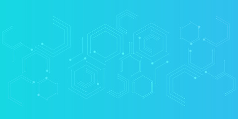 Geometric abstract background with simple hexagonal elements. Technology or science design. Hexagons pattern