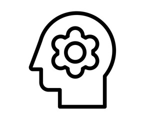 thought process think single isolated icon with outline style black and white