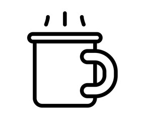 coffee break drink single isolated icon with outline style black and white