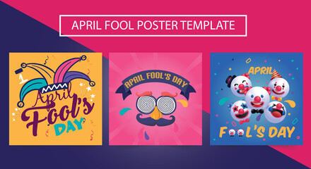 APRIL FOOLS' DAY colorful vector Poster isolated on Multi-Color background. Vector Illustration.