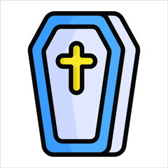 Obraz premium coffin, ghost flat line icon