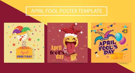happy April fools day card with the crazy mouth. Poster, Flyer, Ad, Promotion, Marketing. Vector Illustration.