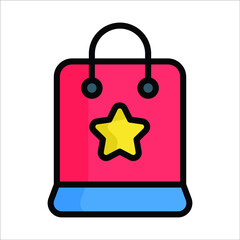 Easter shopping flat line icon