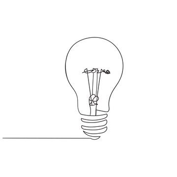 hand drawing doodle light bulb illustration minimalism concept continuous line