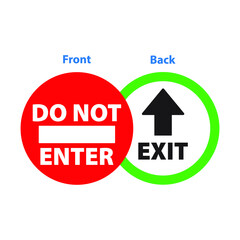 Do Not Enter / Exit label. Eps 10 vector illustration.