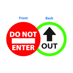 Do Not Enter / Out label. Eps 10 vector illustration.