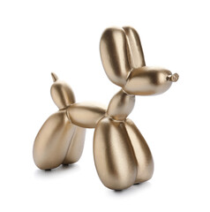 Stylish figurine of balloon dog on white background