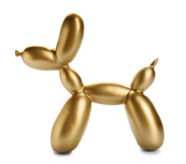 Stylish figurine of balloon dog on white background