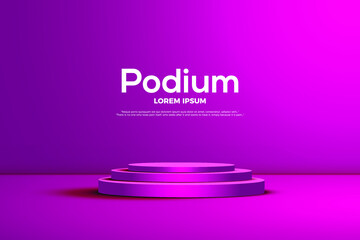Stage podium. Stage Podium Scene with for Award Ceremony on purple Background. Eps 10 vector illustration.