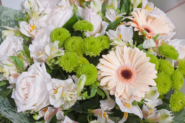 Bouquet of flowers gerbera chrysanthemum rose